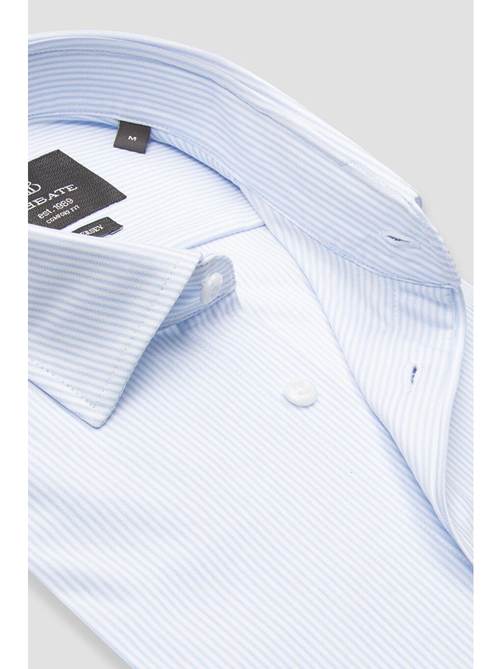 Floransa Jersey Pamuk Karışımlı Comfort Fit Lacivert Klasik Yaka Erkek Düz Gömlek-5