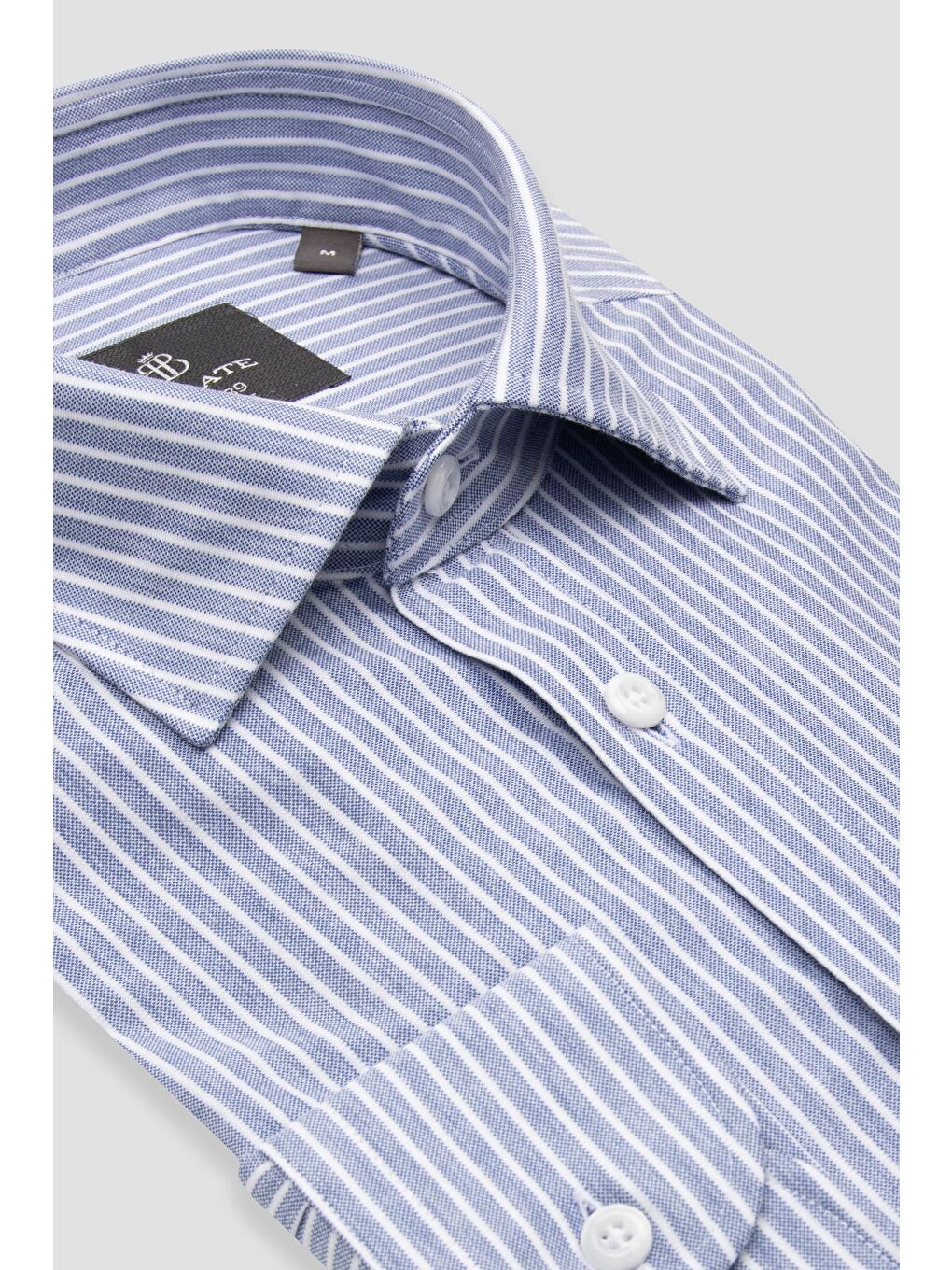Floransa Jersey Pamuk Karışımlı Comfort Fit Lacivert Klasik Yaka Erkek Çizgili Gömlek-1