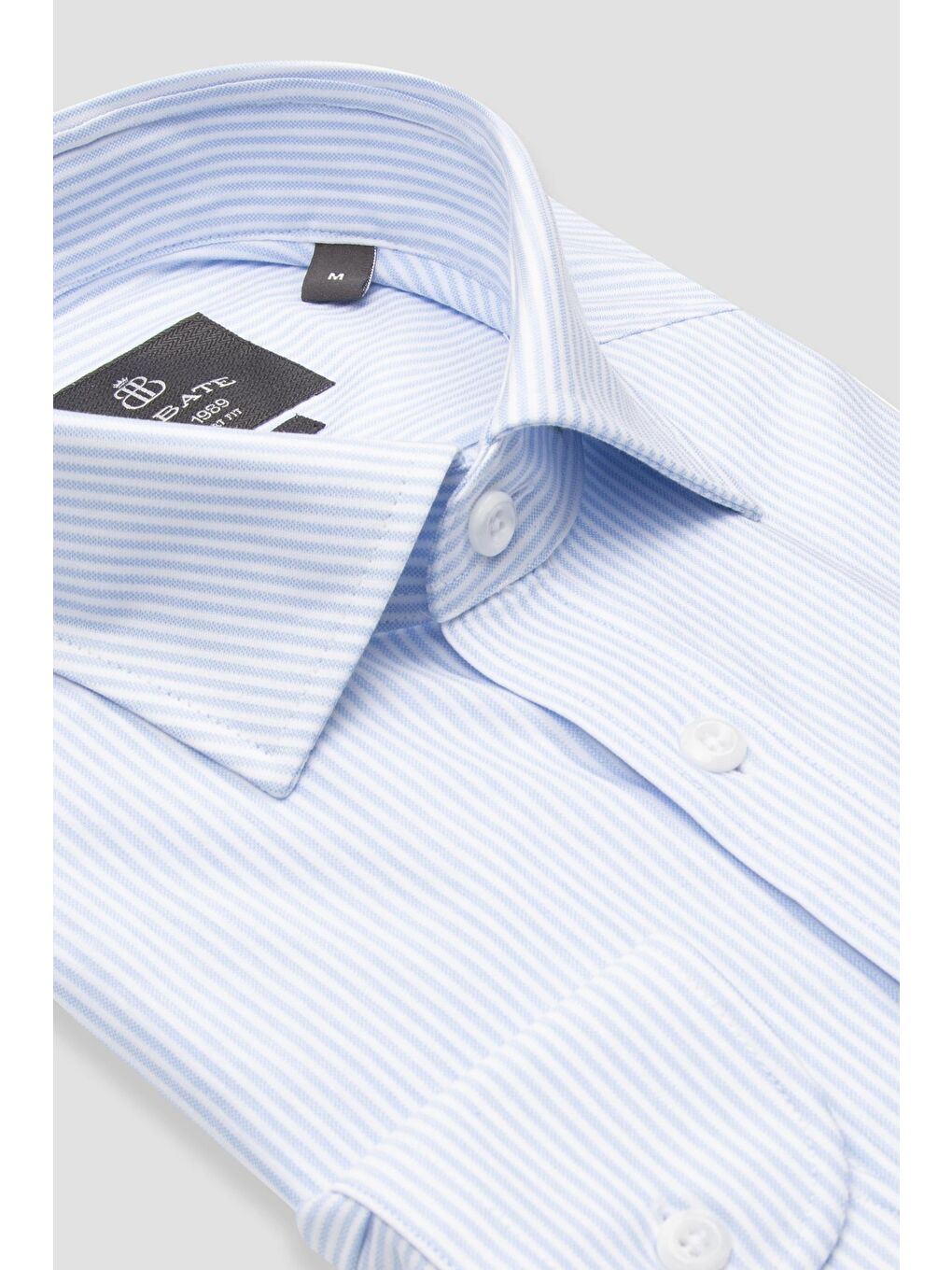 Floransa Jersey Pamuk Karışımlı Comfort Fit Açık Mavi Klasik Yaka Erkek Düz Gömlek-1