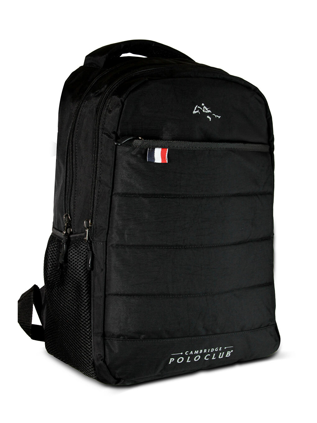 Siyah Minimalist Tasarım Unisex Çok Gözlü Sırt Çantası-1