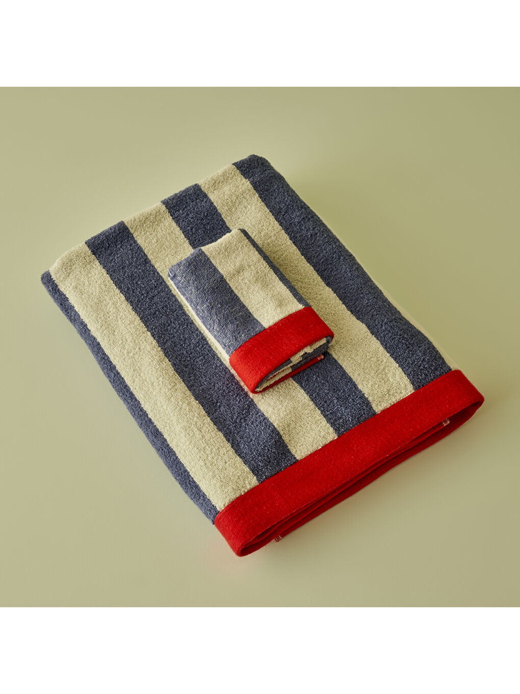 %100 Pamuk Line Banyo Havlusu Mavi (90x150 cm)-2