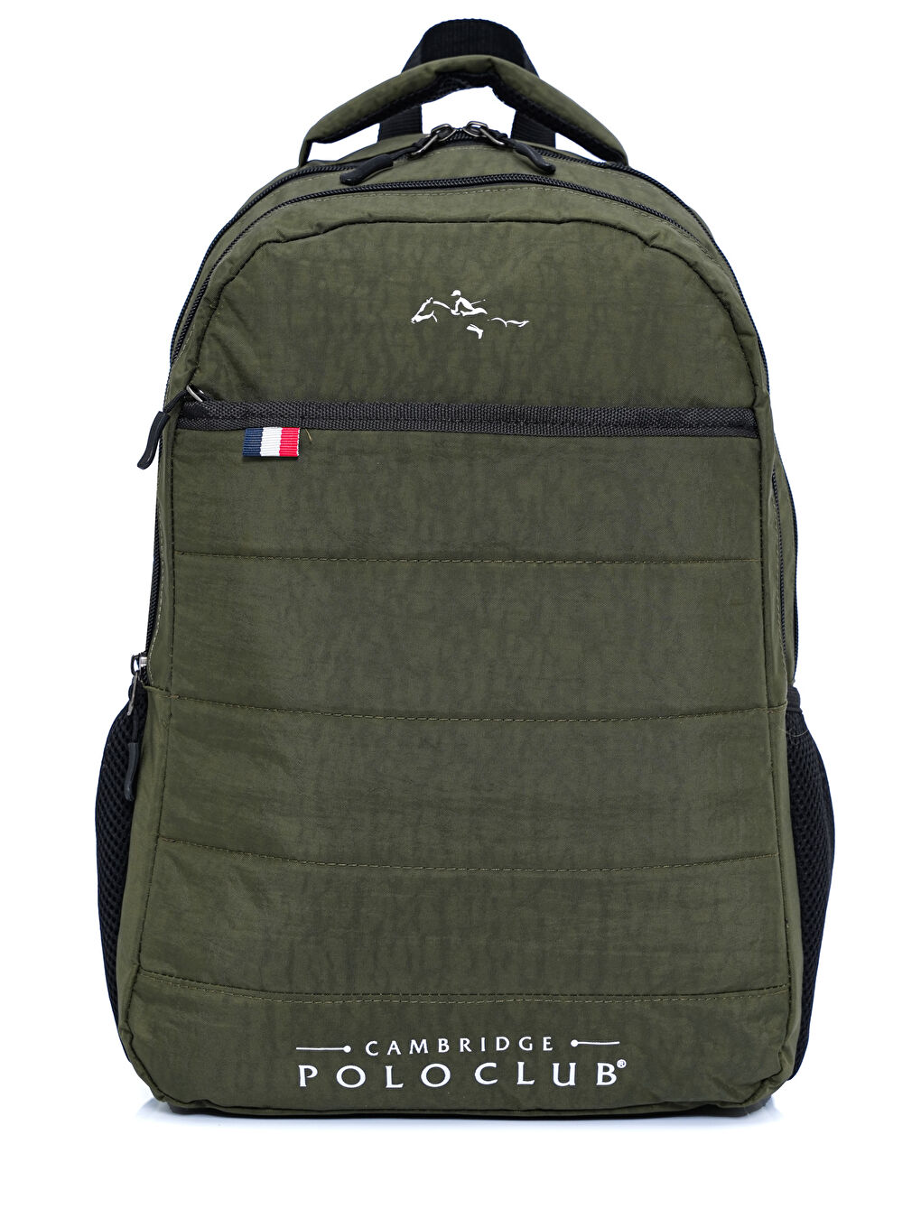 Haki Minimalist Tasarım Unisex Çok Gözlü Sırt Çantası-3