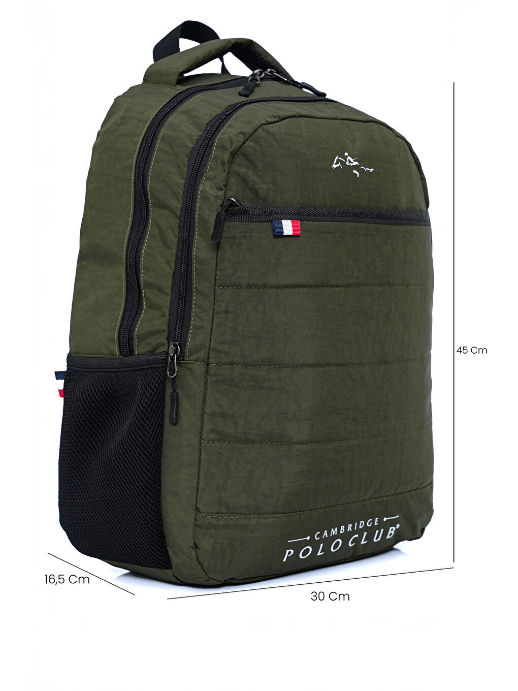 Haki Minimalist Tasarım Unisex Çok Gözlü Sırt Çantası-4