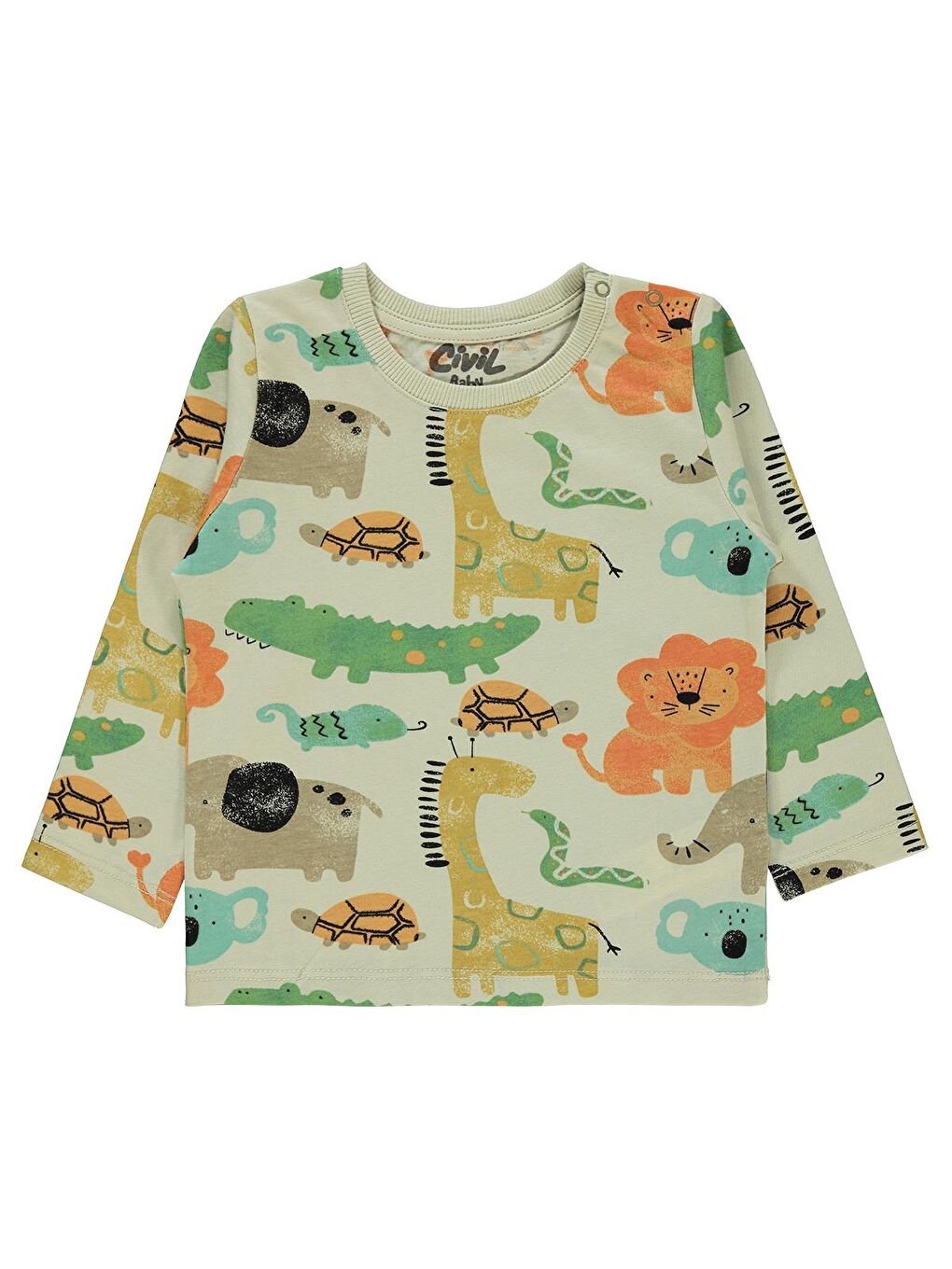 Bej Baby Erkek Bebek Sweatshirt 6-18 Ay Taş Rengi