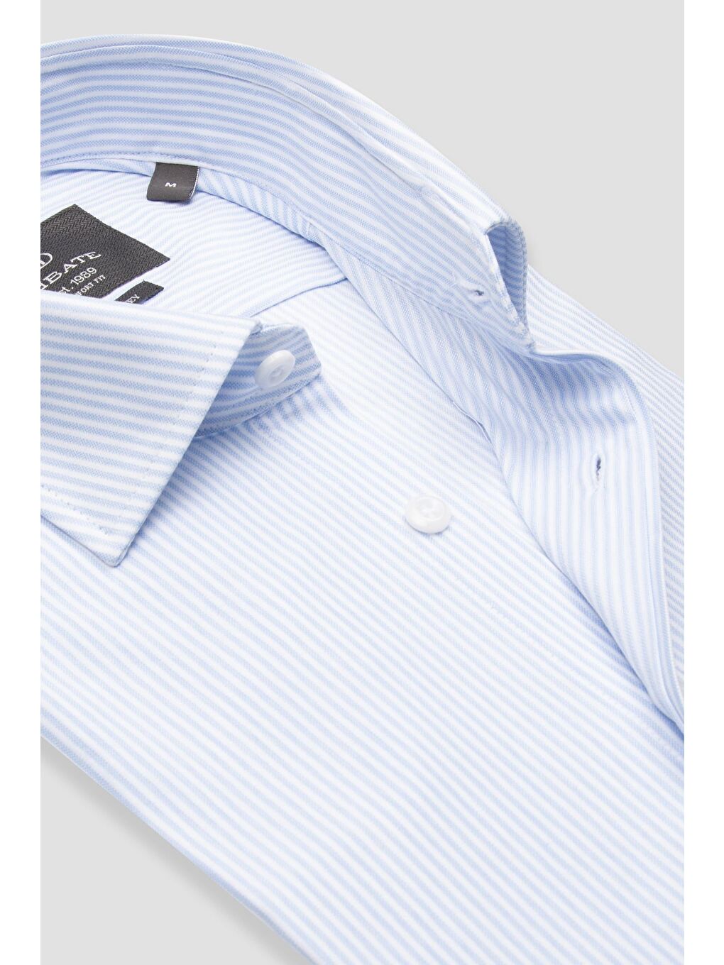 Floransa Jersey Pamuk Karışımlı Comfort Fit Açık Mavi Klasik Yaka Erkek Düz Gömlek-5