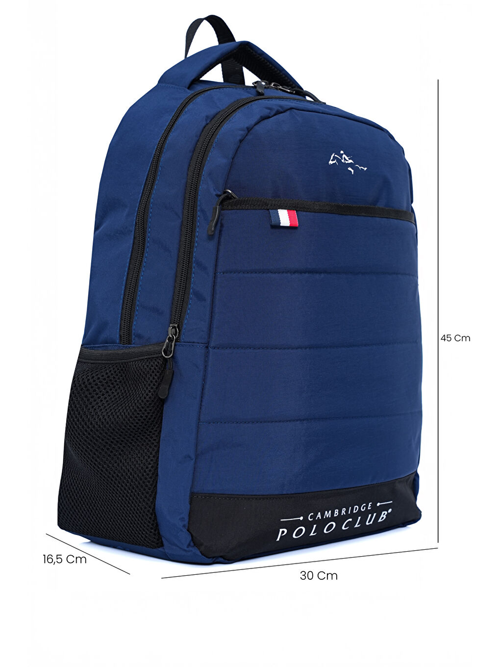 Lacivert Minimalist Tasarım Unisex Çok Gözlü Sırt Çantası-5