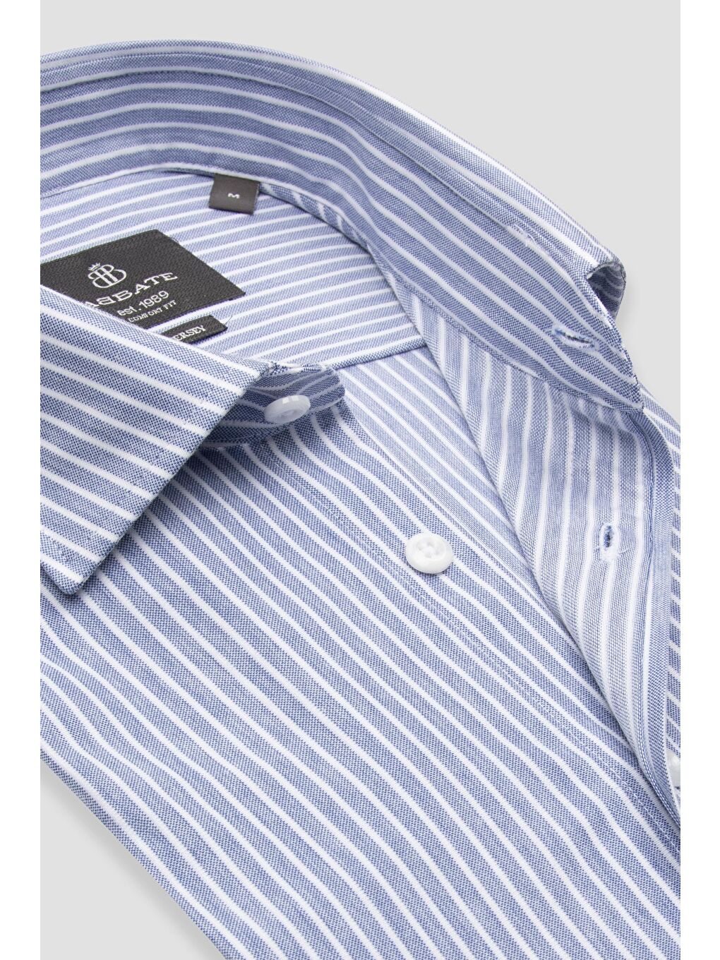 Floransa Jersey Pamuk Karışımlı Comfort Fit Lacivert Klasik Yaka Erkek Çizgili Gömlek-5
