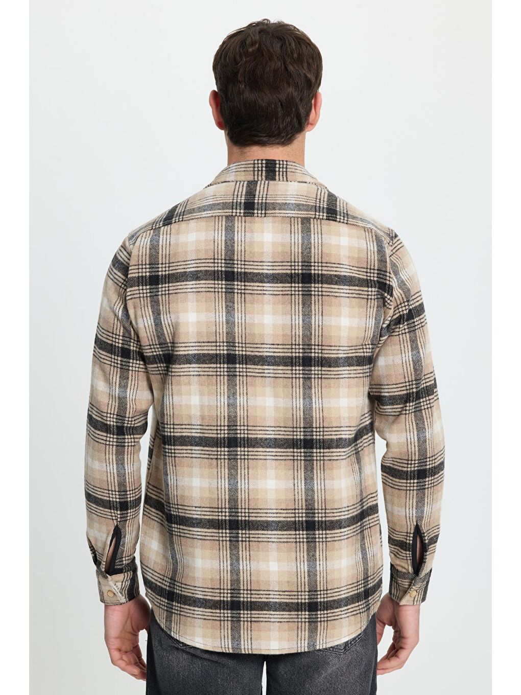 Karışık Erkek Regular Fit Klasik Kesim Büyük Kareli Tep Cepli Oduncu Gömlek-6