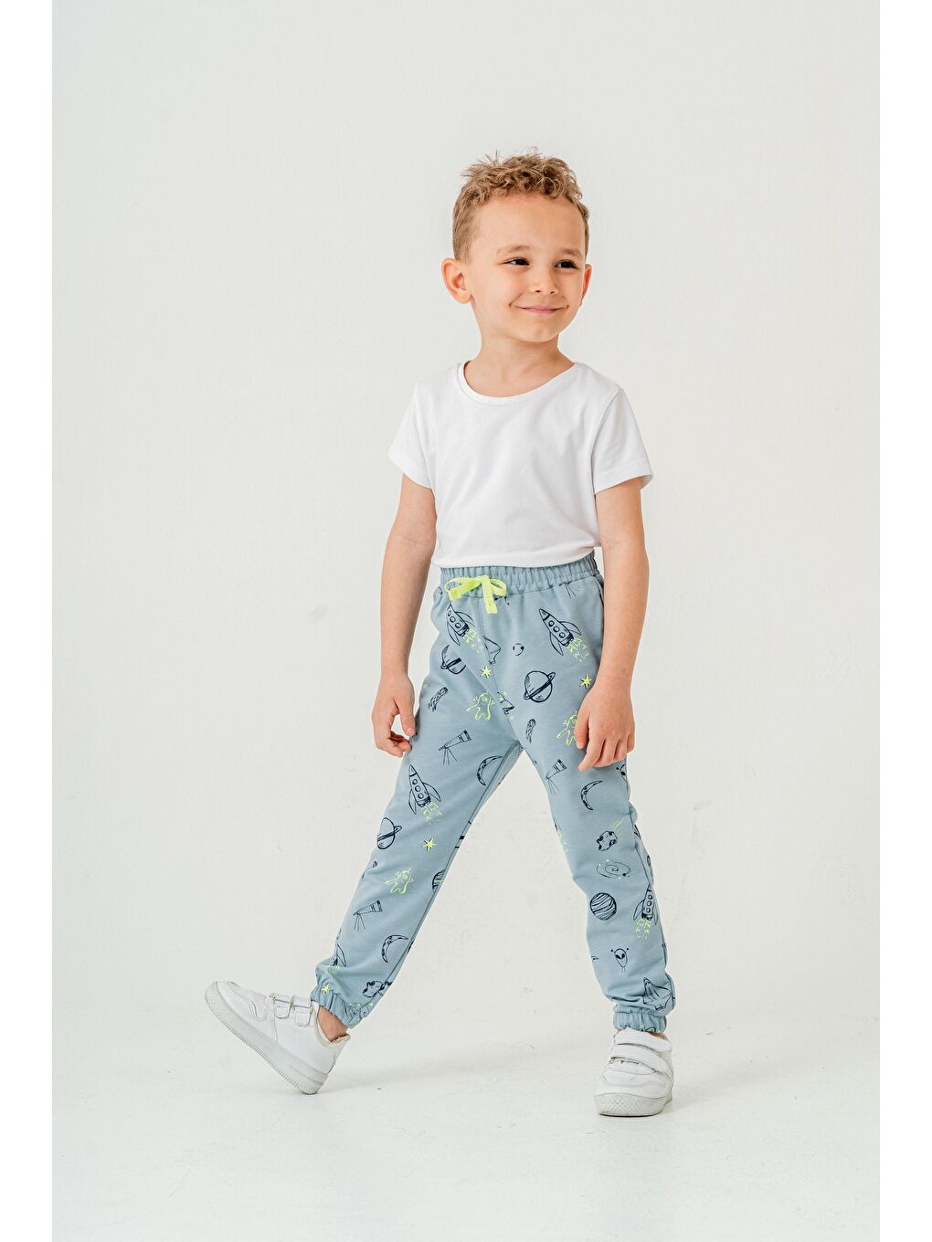 Petrol Gezegen Baskılı Erkek Çocuk Eşofman Altı-2