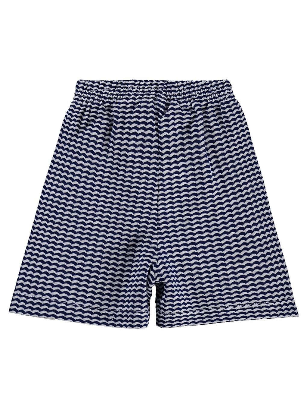 Boys Yatay Dalgalı Çizgili 2-5 Yaş Şort - Lacivert-1