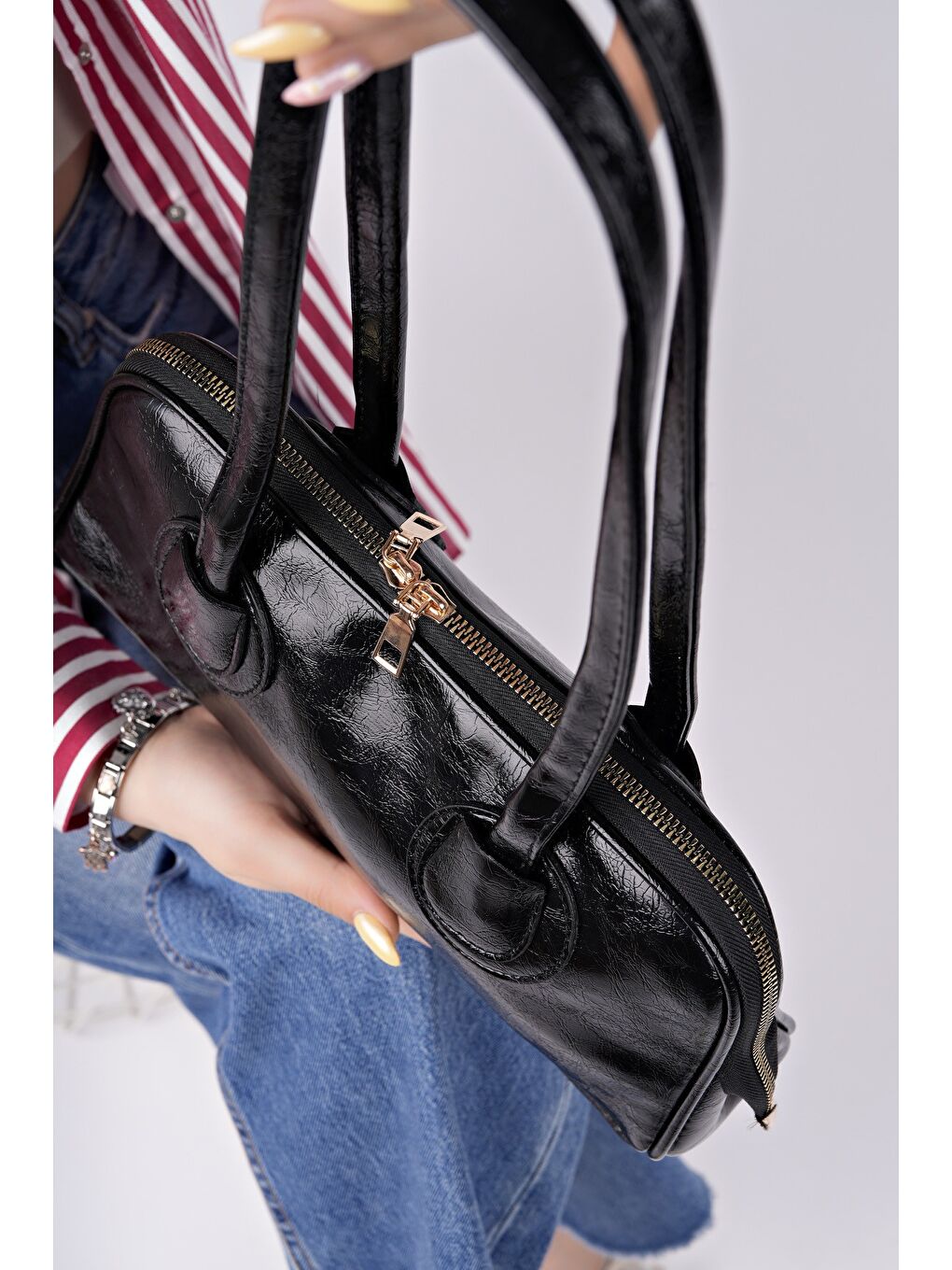 Siyah GRACEYLN Kadın El ve Omuz Çantası-3