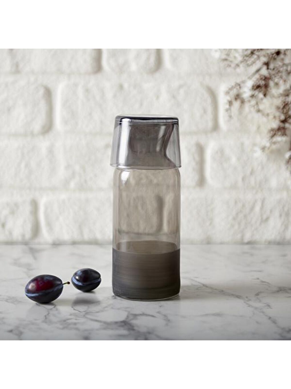RAKLE Matte Bardaklı Sürahi - Siyah - 700 ml