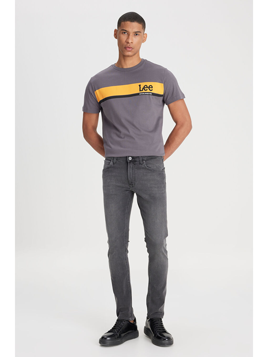 Luke Slim Tapered Dar Kesim Düşük Bel Antrasit Esnek Jean Pantolon