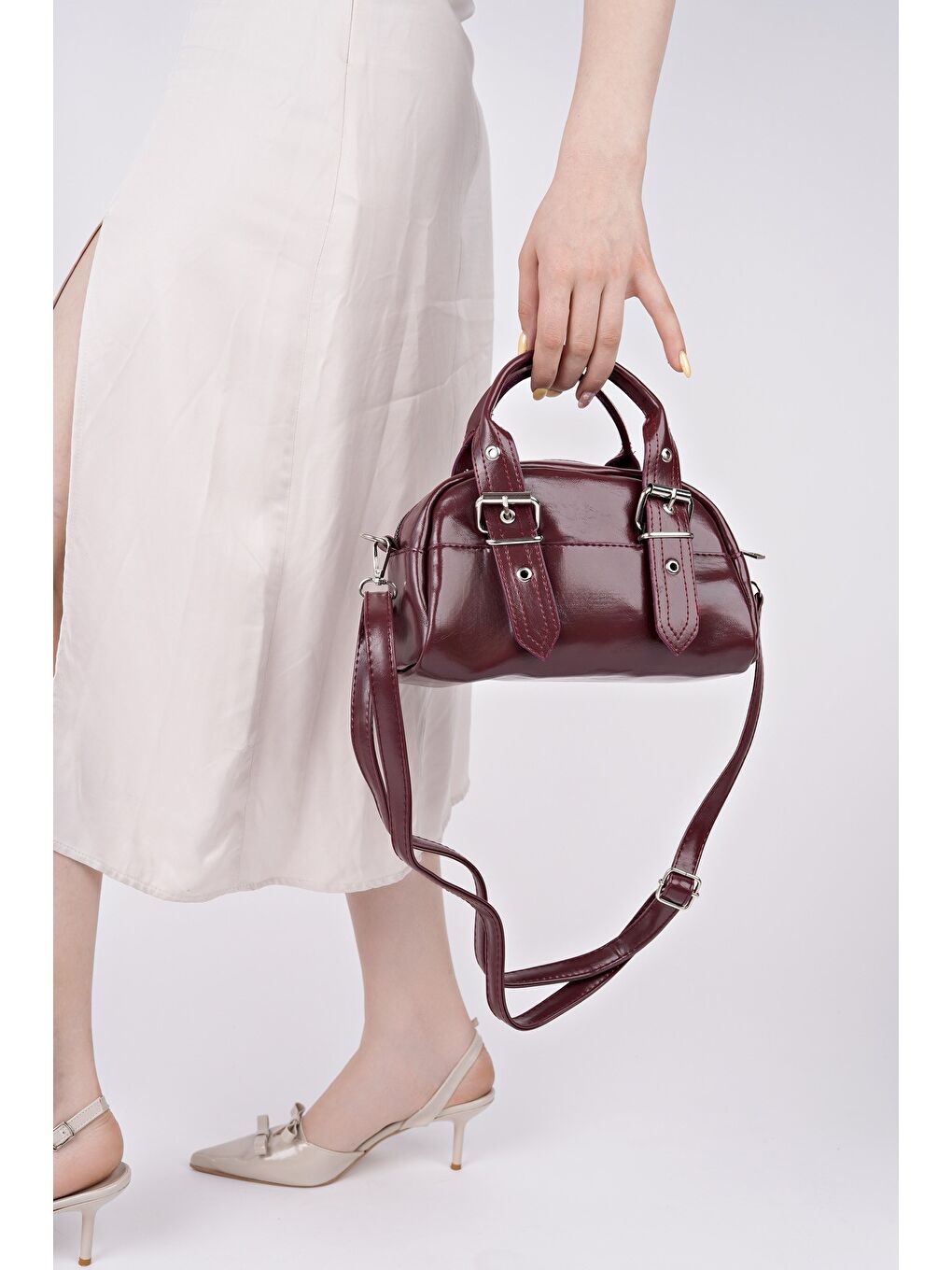 Bordo MONTANNA Kadın El ve Omuz Çantası-1