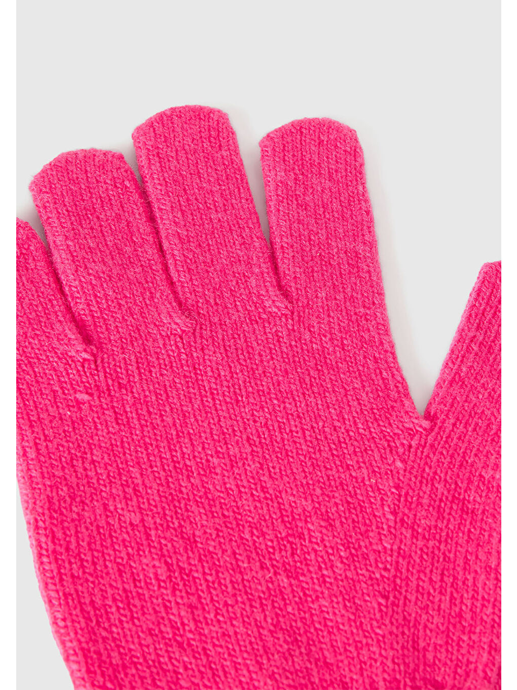 Kız Çocuk Pembe Yün ve Viskoz Karışımlı Logo Nakışlı Eldiven-1