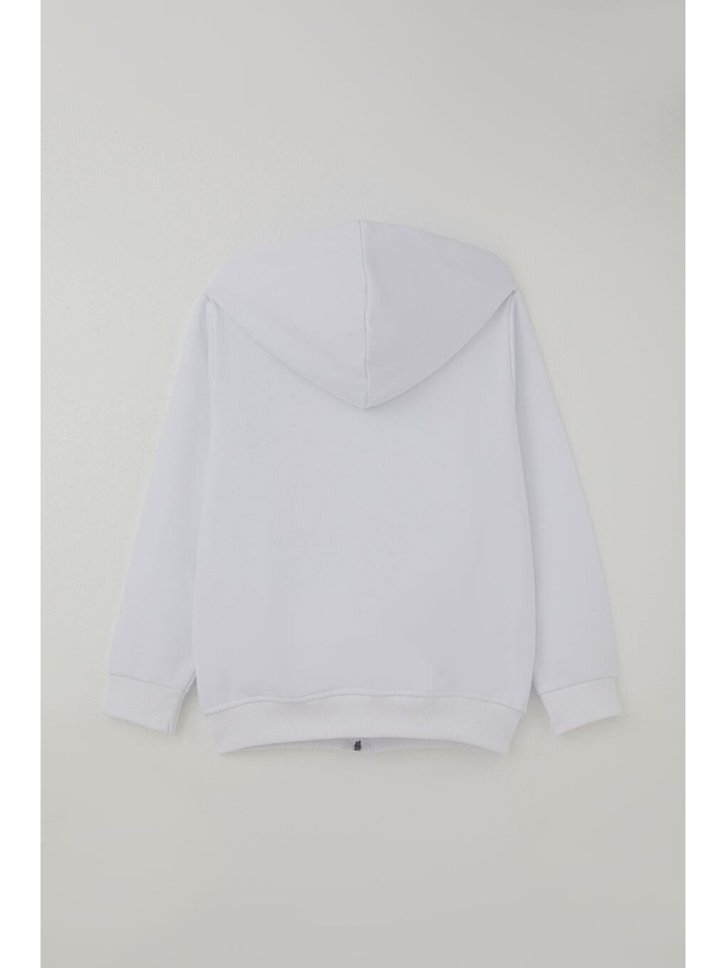 Erkek Çocuk Eşofman Takımı Kapüşonlu Fermuarlı Bağcık Aksesuarlı Beyaz (8-14 Yaş)-3