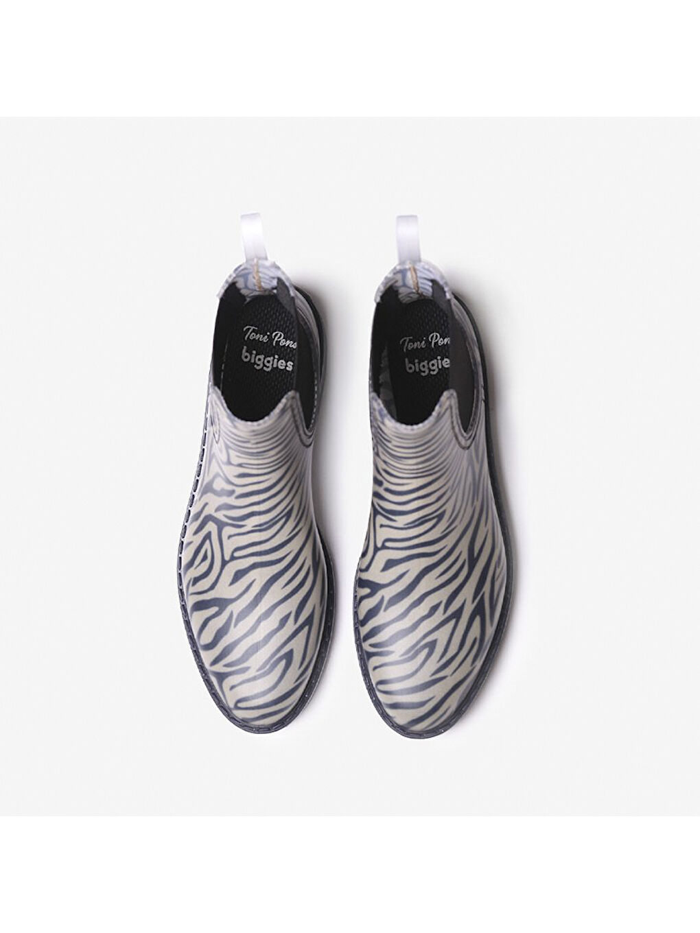 Siyah Kadın Bot (Yağmur ) Calvi Ankle Boot Water Zebra-2