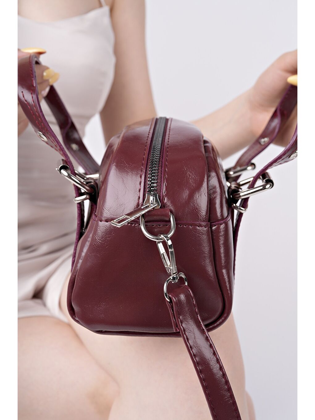 Bordo MONTANNA Kadın El ve Omuz Çantası-4