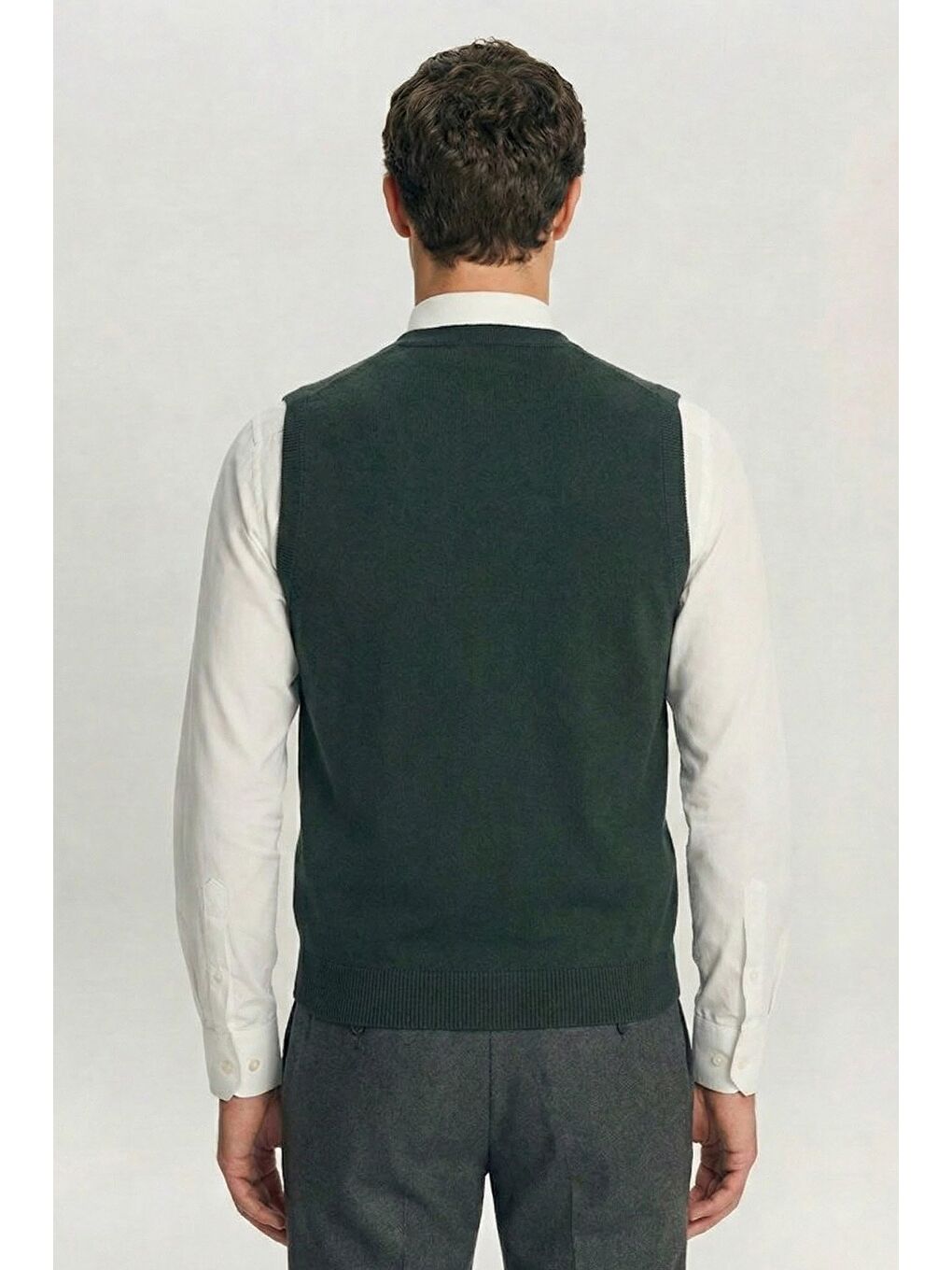 Giotelli Haki Triko Yelekli Sivri Yaka 6 Drop Düğmeli Tam Astarlı Erkek Takım Elbise-3