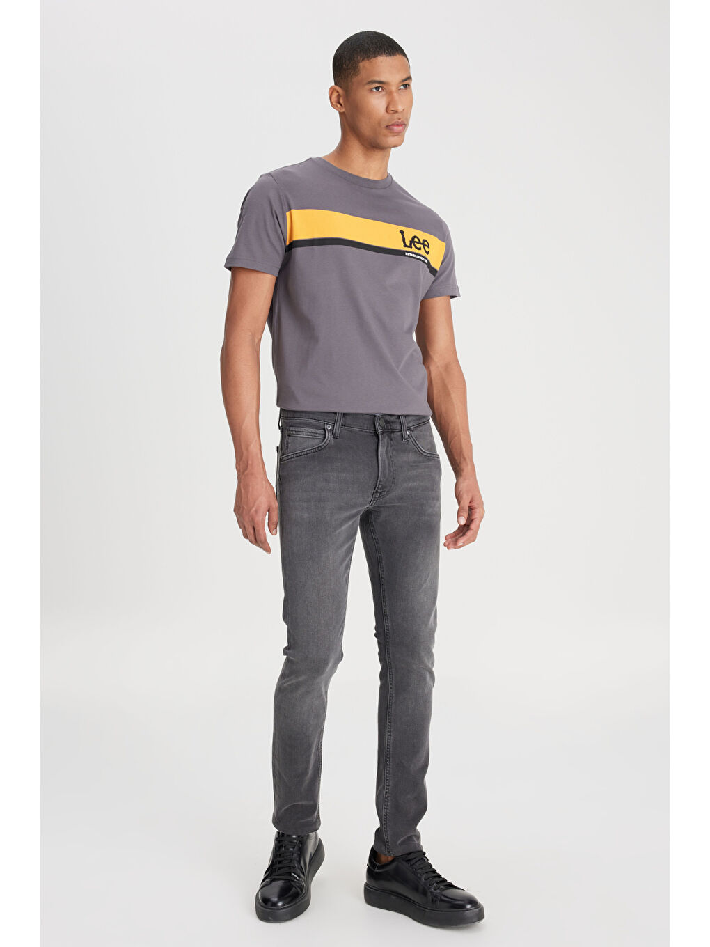 Luke Slim Tapered Dar Kesim Düşük Bel Antrasit Esnek Jean Pantolon-1