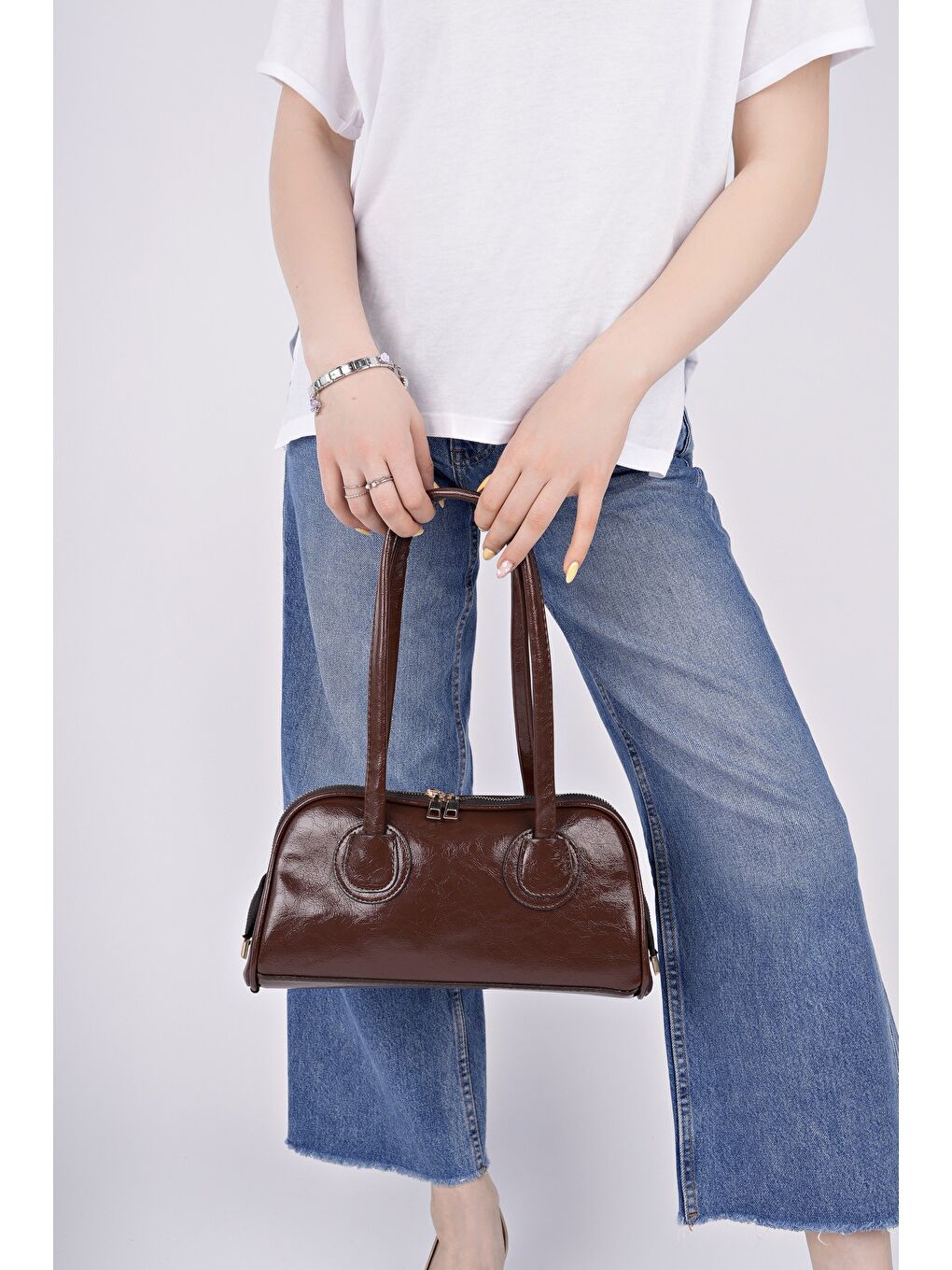 Kahverengi GRACEYLN Kadın El ve Omuz Çantası-1