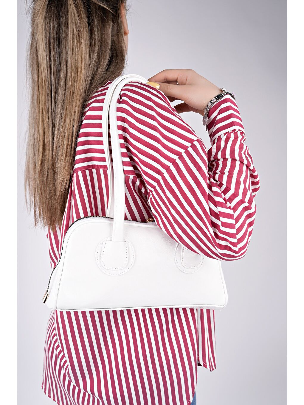 Beyaz GRACEYLN Kadın El ve Omuz Çantası-1