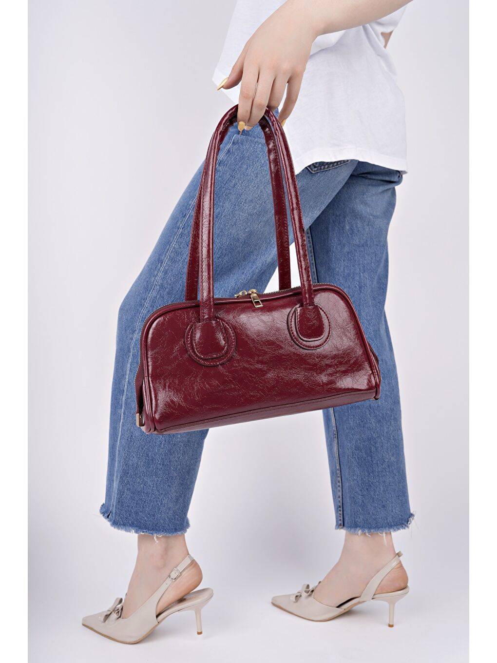 Bordo GRACEYLN Kadın El ve Omuz Çantası