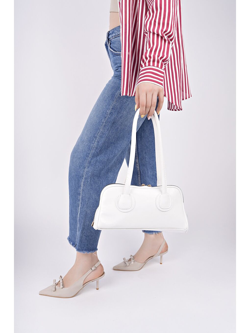 Beyaz GRACEYLN Kadın El ve Omuz Çantası-2