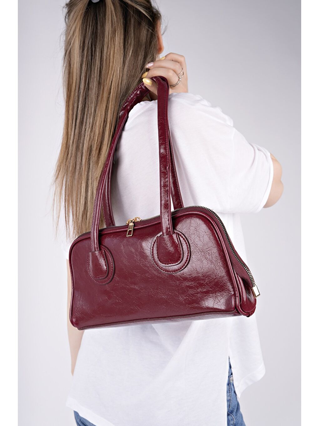 Bordo GRACEYLN Kadın El ve Omuz Çantası-1