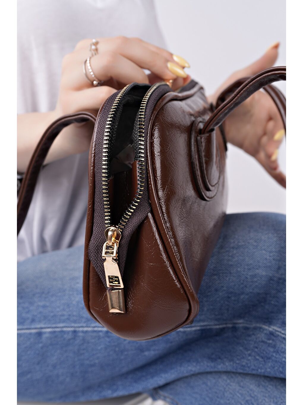 Kahverengi GRACEYLN Kadın El ve Omuz Çantası-3