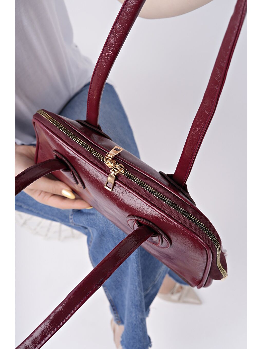 Bordo GRACEYLN Kadın El ve Omuz Çantası-2