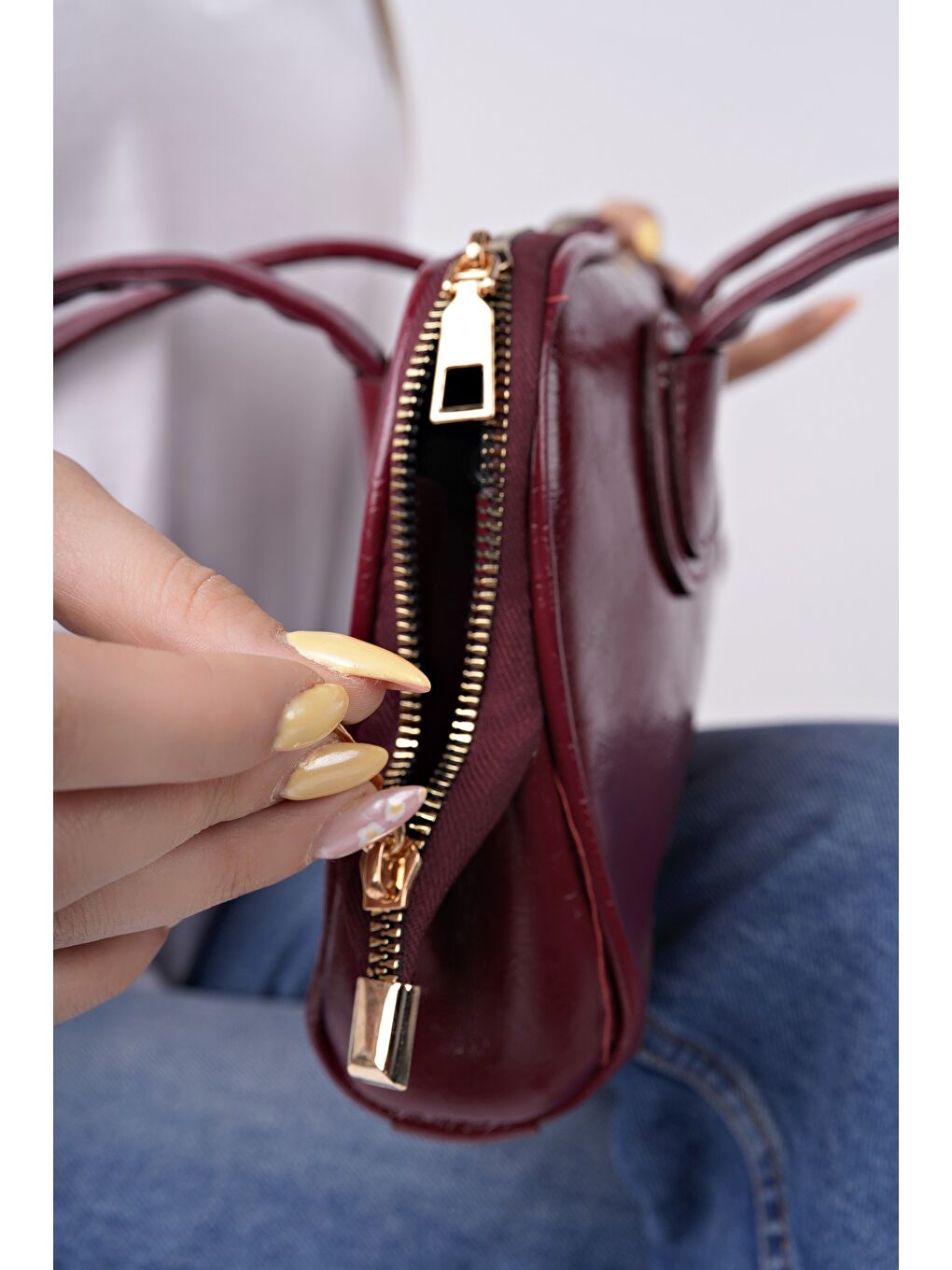 Bordo GRACEYLN Kadın El ve Omuz Çantası-3