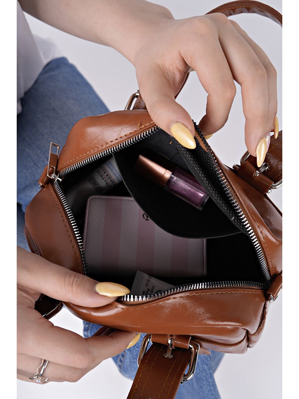 Kahverengi MONTANNA Kadın El ve Omuz Çantası-3