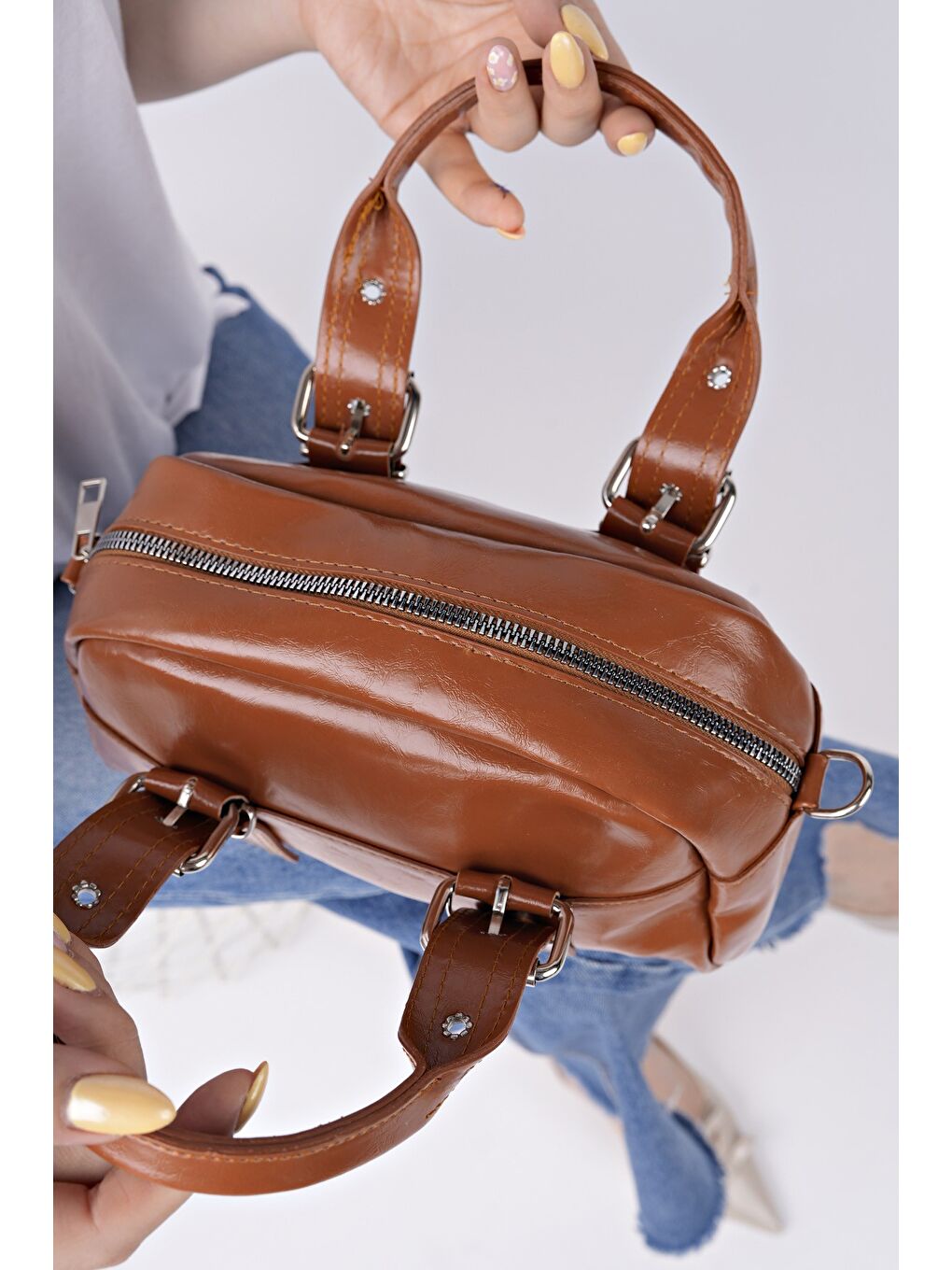 Kahverengi MONTANNA Kadın El ve Omuz Çantası-4