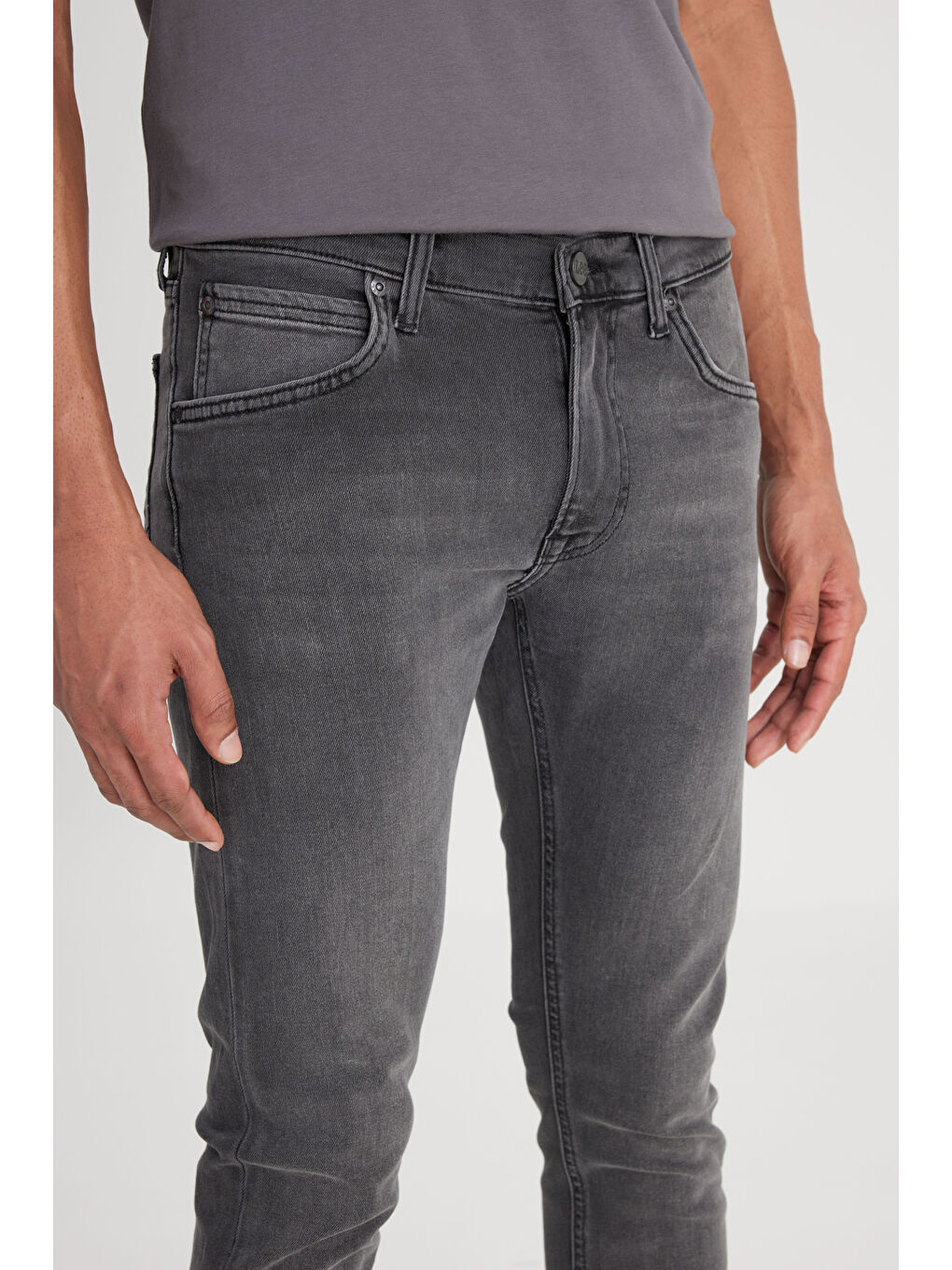 Luke Slim Tapered Dar Kesim Düşük Bel Antrasit Esnek Jean Pantolon-3