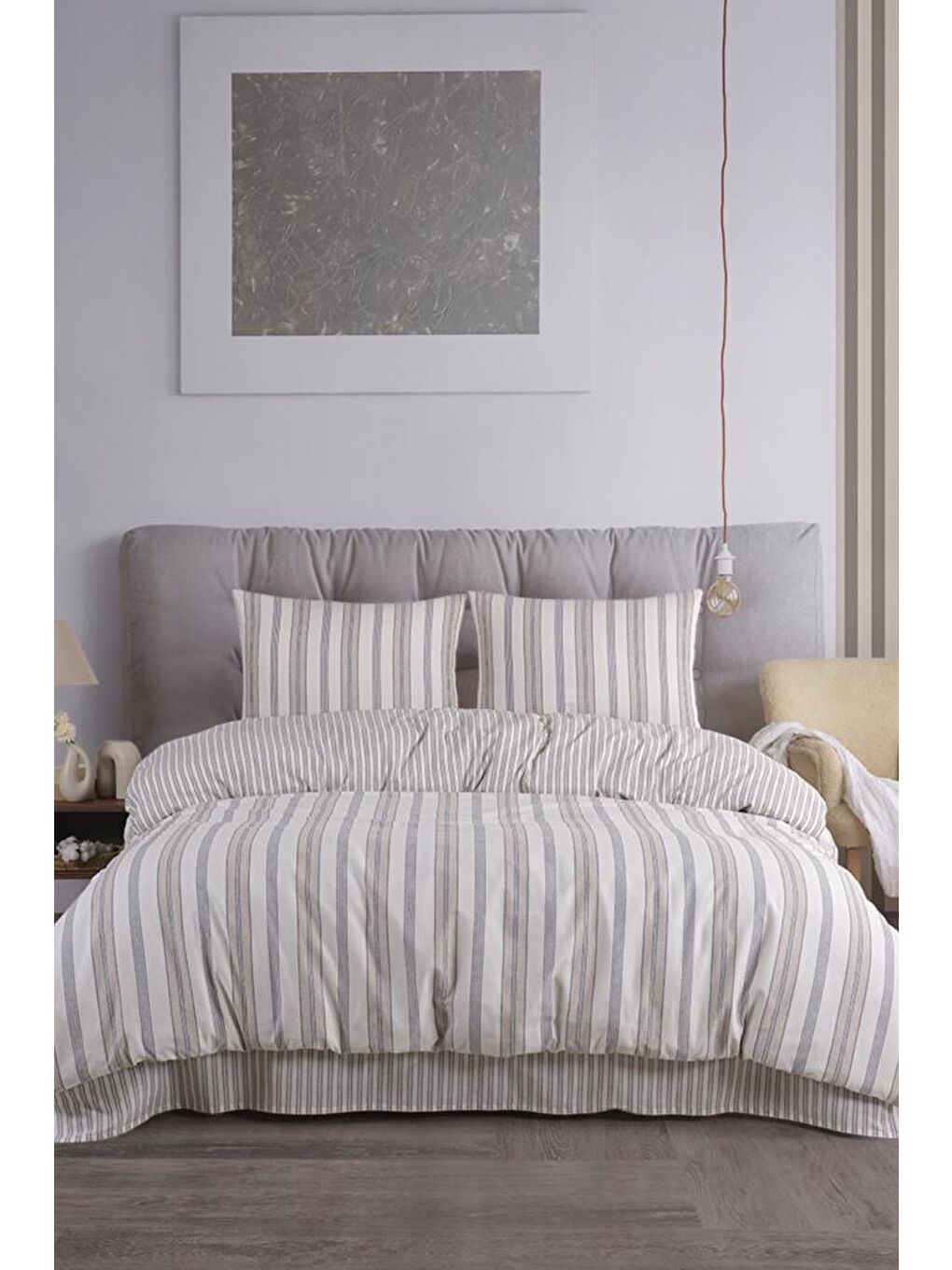 Bona 4 Parça %100 Pamuk Çift Kişilik Nevresim Takımı Bej