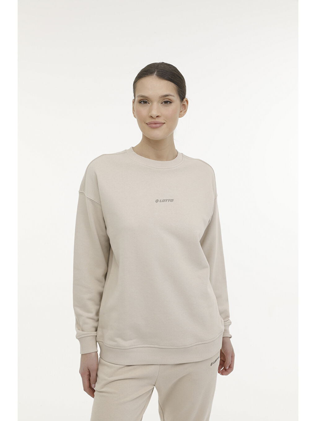 LOTTO Bej W-DELFIN C NECK SWEAT 4FX Bej Kadın Sweatshirt