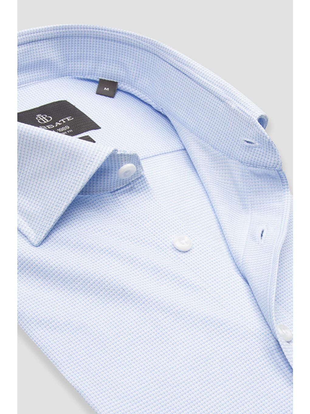 Floransa Jersey Pamuk Karışımlı Comfort Fit Açık Mavi Klasik Yaka Erkek Desenli Gömlek-5