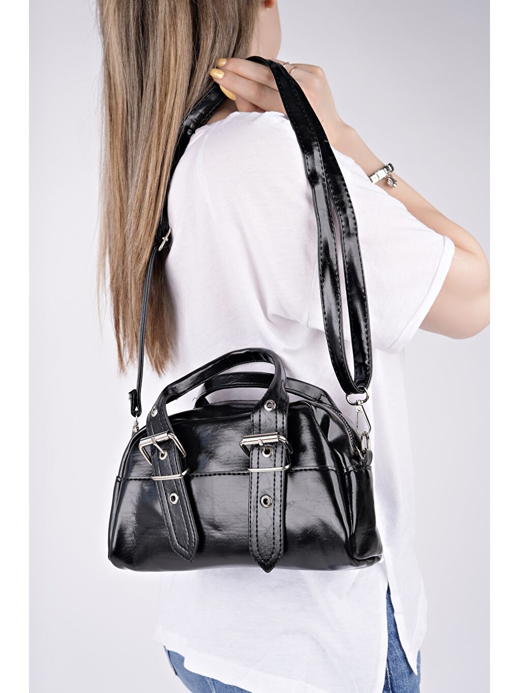 Siyah MONTANNA Kadın El ve Omuz Çantası-1