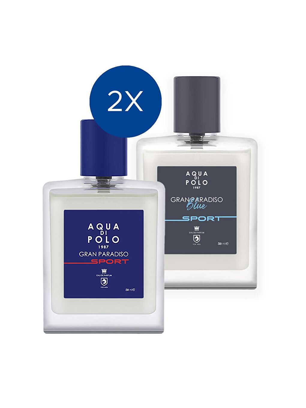 Aqua Di Polo 1987 Mavi Gran Paradiso Blue Sport 50 ml ve Gran Paradiso Sport 50 Ml 2'li Erkek Parfüm Seti