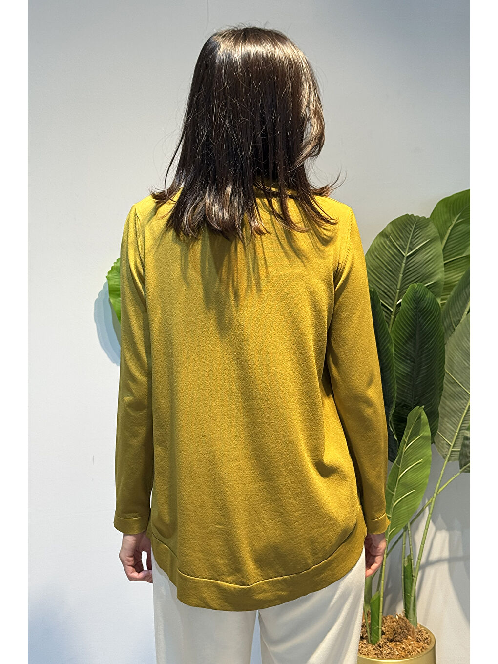 Basic Triko Tunik 902 Yağ Yeşil-3