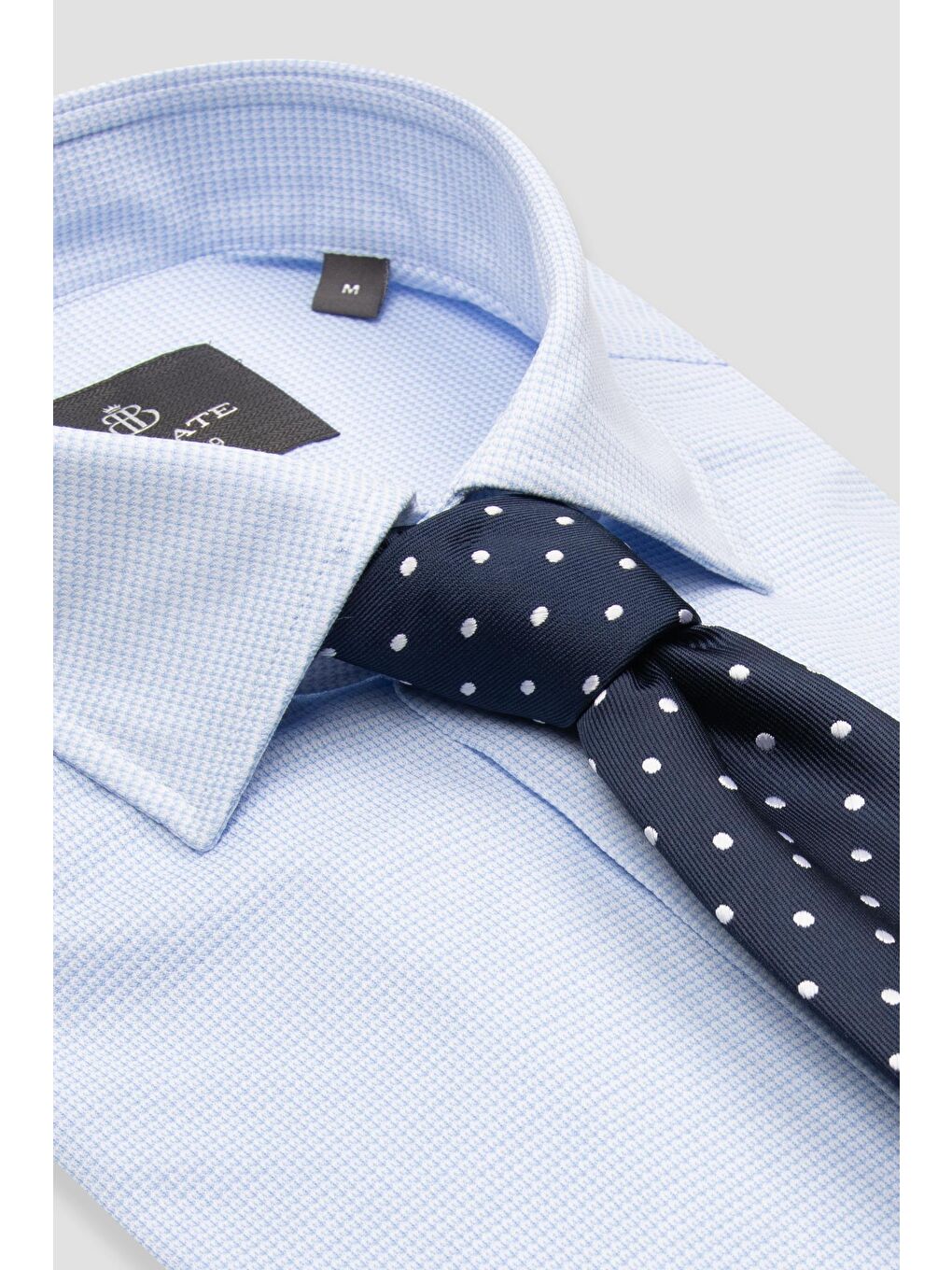 Floransa Jersey Pamuk Karışımlı Comfort Fit Açık Mavi Klasik Yaka Erkek Desenli Gömlek-6