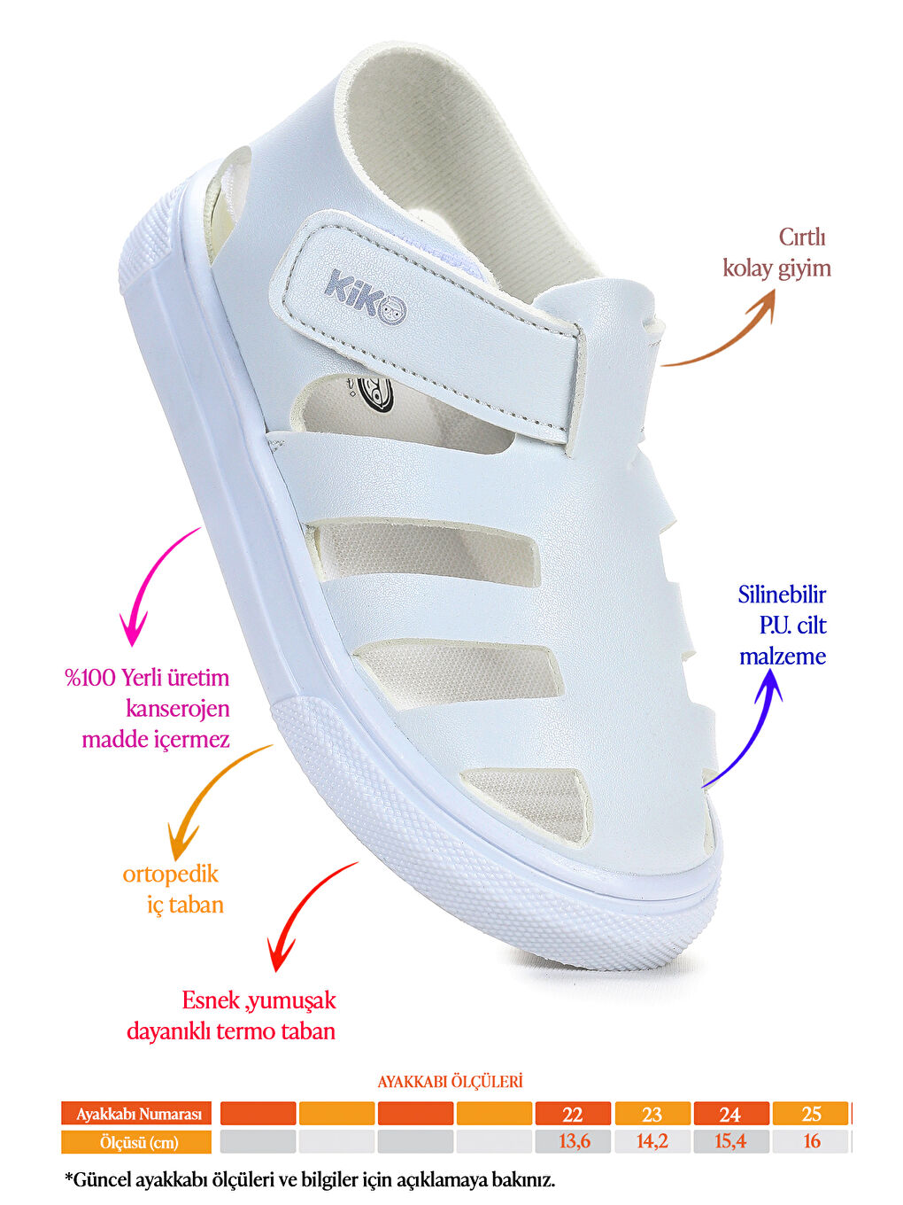 Beyaz Limba Cırtlı Kız Bebek Sandalet-1