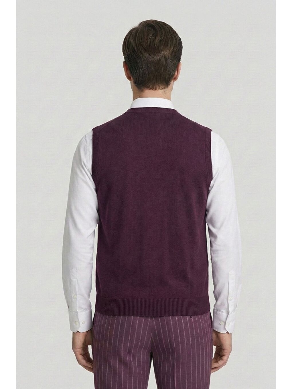 Giotelli Bordo Triko Yelekli 6 Drop Polyester Viskon Karışımlı Erkek Takım Elbise-5