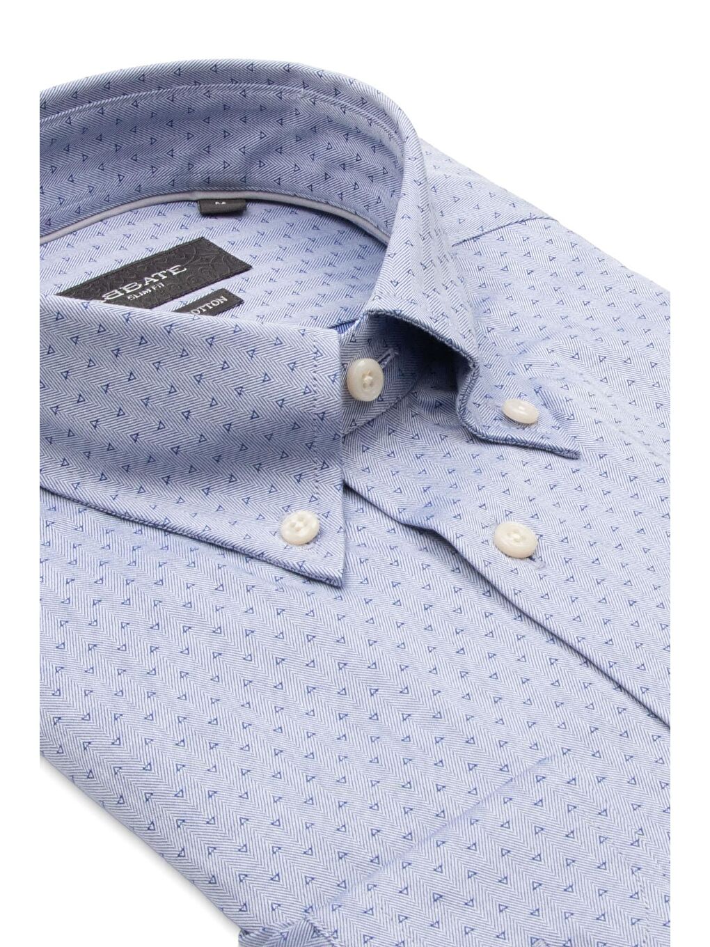 Carlo Armür Pamuklu Slim Fit Mavi Düğmeli Yaka Erkek Baskılı %100 Pamuk Gömlek-1