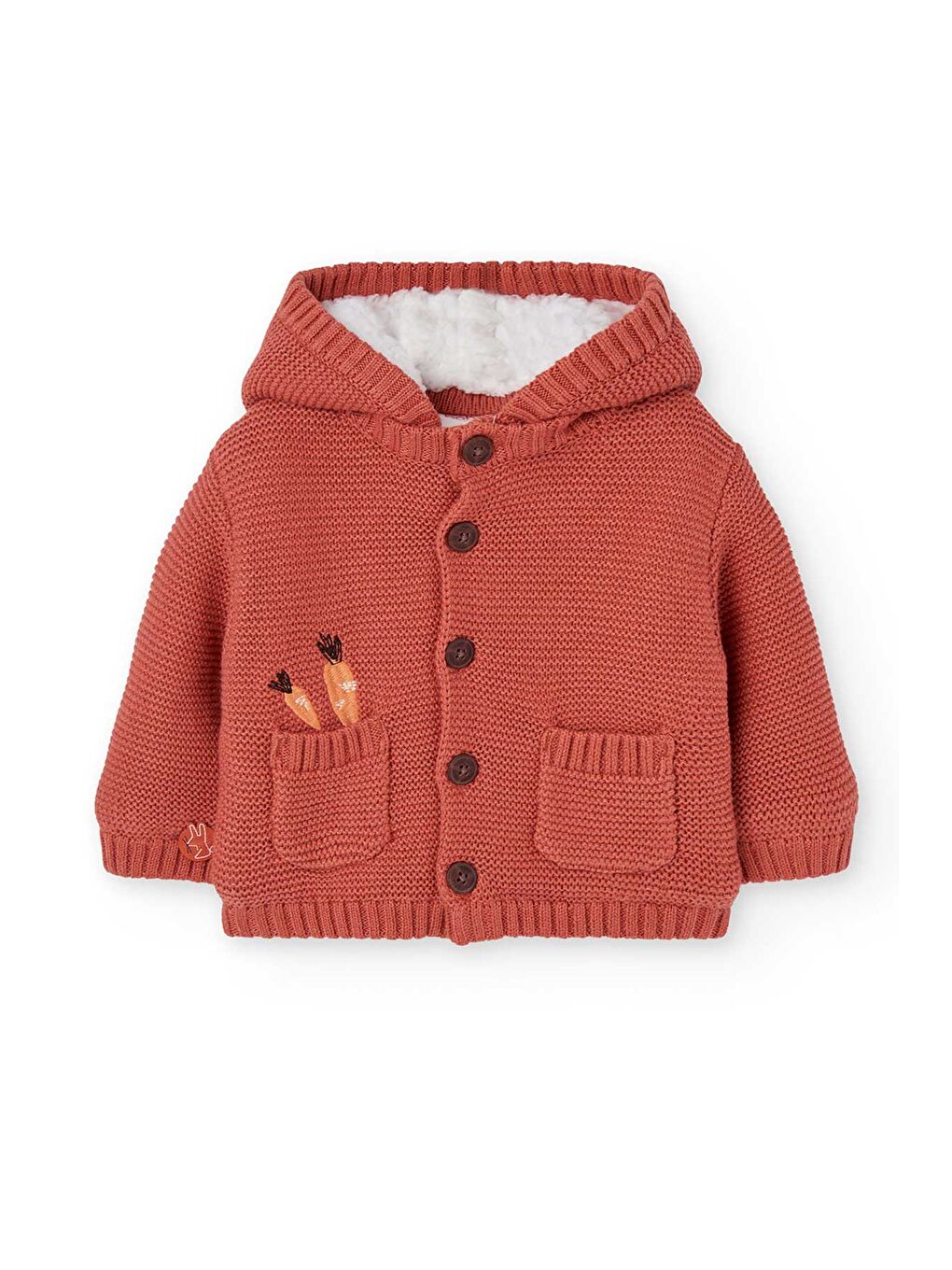 Pembe Kız Bebek Havuç Nakışlı Ceket