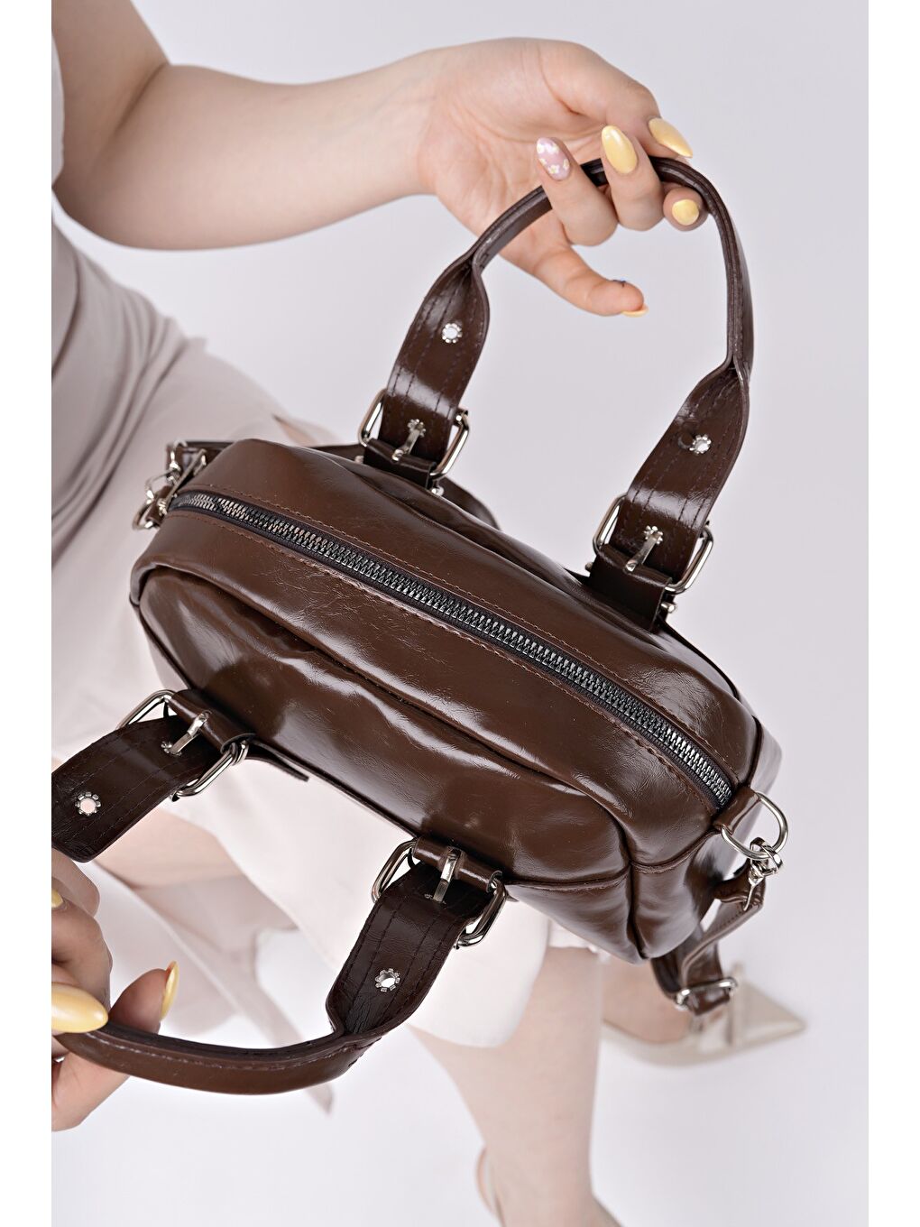 Kahverengi MONTANNA Kadın El ve Omuz Çantası-4