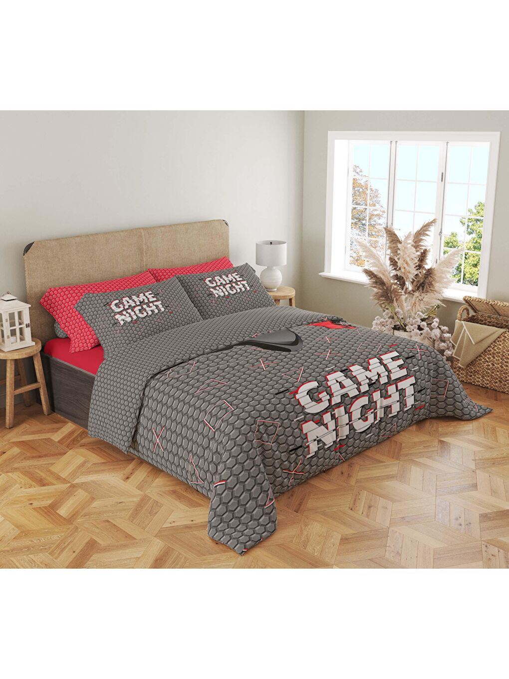 Karışık Desenli Çift Kişilik Nevresim Takımı (200x220 cm)