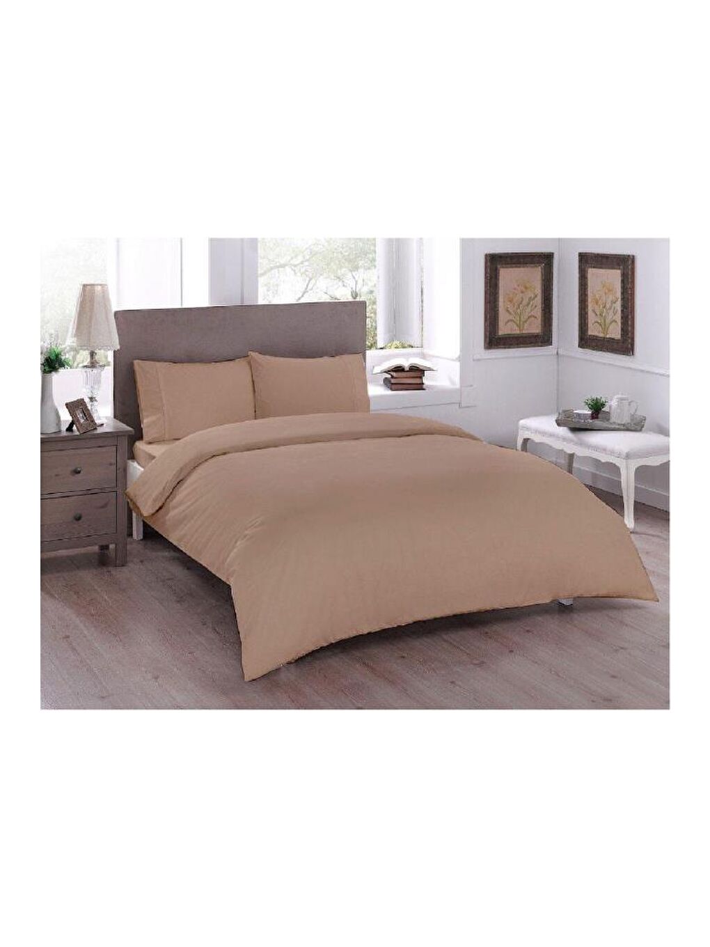 Kahverengi Pure Çift Kişilik Nevresim Takımı Cappucino-1