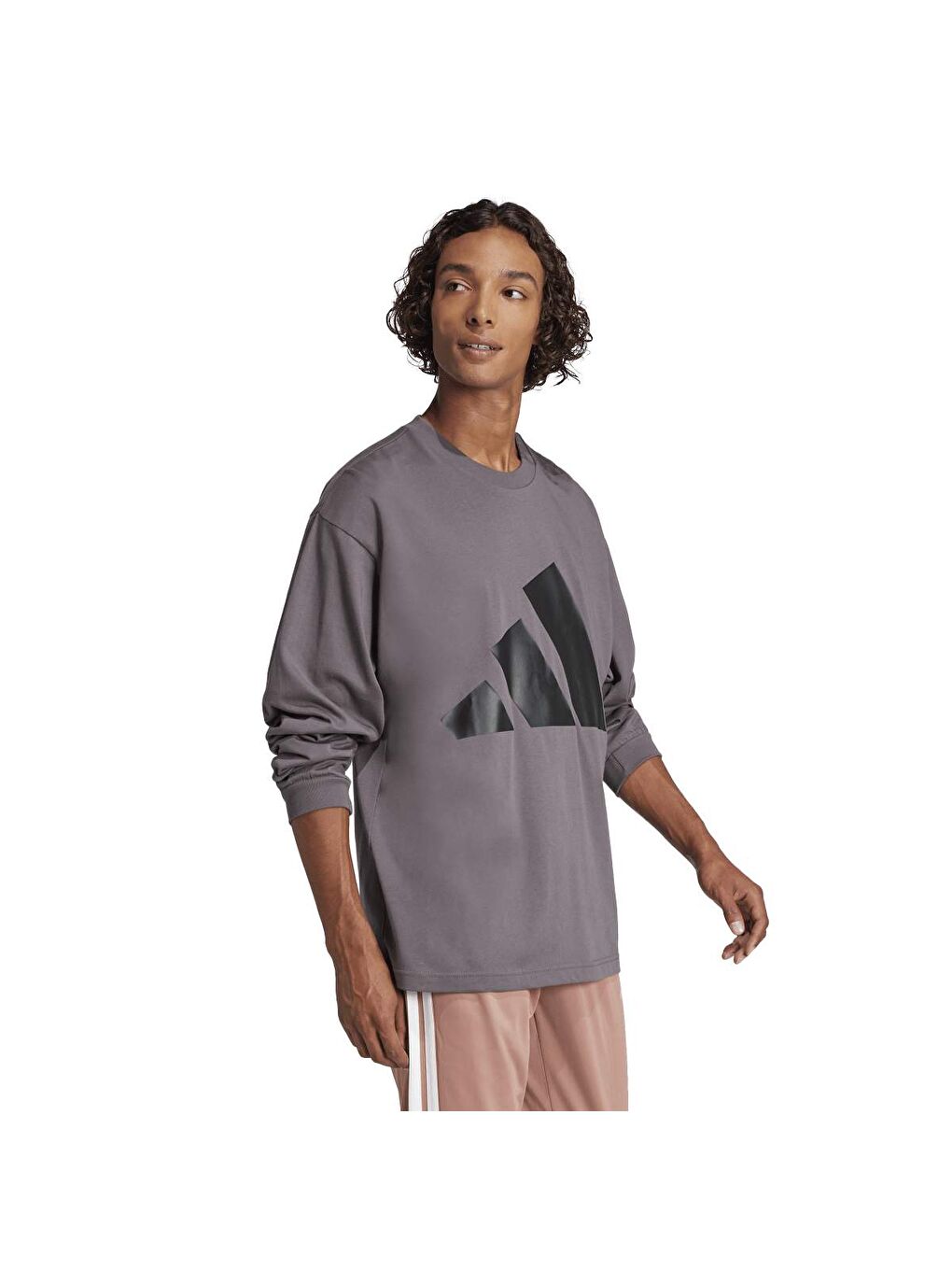 Big Logo Sj Erkek Gri Yuvarlak Yaka Tişört-2